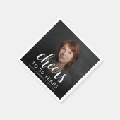 Serviette En Papier Photo de fête du 50e anniversaire Scripts blancs (Coin)