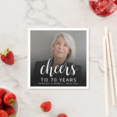 Serviette En Papier Photo de fête du 70e anniversaire Jeu blanc (En situation)