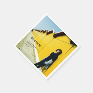 Serviette En Papier Photo de fin d'études au collège Noir moderne 2014