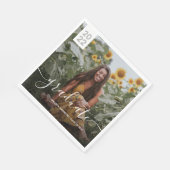 Serviette En Papier Photo de graduation de script simple (Coin)