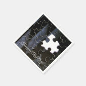 Serviette En Papier Photo de gros plan d'une pièce de casse-tête manqu (Coin)