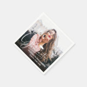 Serviette En Papier Photo de la casquette de graduation de script blan (Coin)