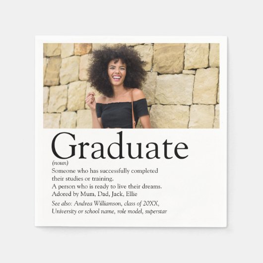 Serviette En Papier Photo de la définition moderne des diplômés (Devant)