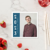 Serviette En Papier   Photo de la fête de remise des diplômes bleu roy (En situation)