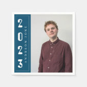 Serviette En Papier   Photo de la fête de remise des diplômes bleu roy (Devant)