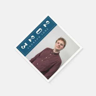 Serviette En Papier   Photo de la fête de remise des diplômes bleu roy