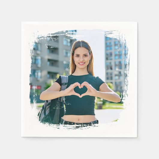 Serviette En Papier Photo de la frontière moderne Grunge (Devant)