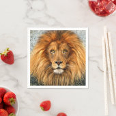 Serviette En Papier Photo de lion Peinture image (En situation)