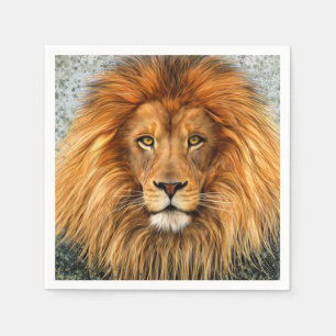 Serviette En Papier Photo de lion Peinture image