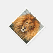 Serviette En Papier Photo de lion Peinture image (Coin)