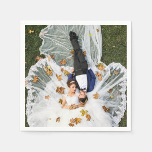 Serviette En Papier Photo de mariage personnalisée