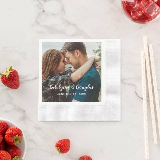 Serviette En Papier Photo de mariage personnalisée (En situation)