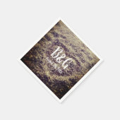 Serviette En Papier Photo de mariage sur la plage monogramme personnal (Coin)