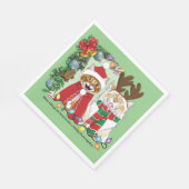 Serviette En Papier Photo de Noël annuelle du chat (Coin)