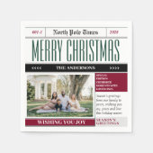 Serviette En Papier Photo de Noël du journal personnalisé du pôle Nord (Devant)