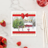 Serviette En Papier Photo de Noël Joie et Paix (En situation)