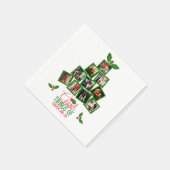 Serviette En Papier Photo de Noël vert personnalisé (Coin)