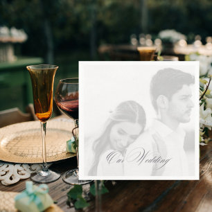 Serviette En Papier Photo de notre cocktail de réception de mariage