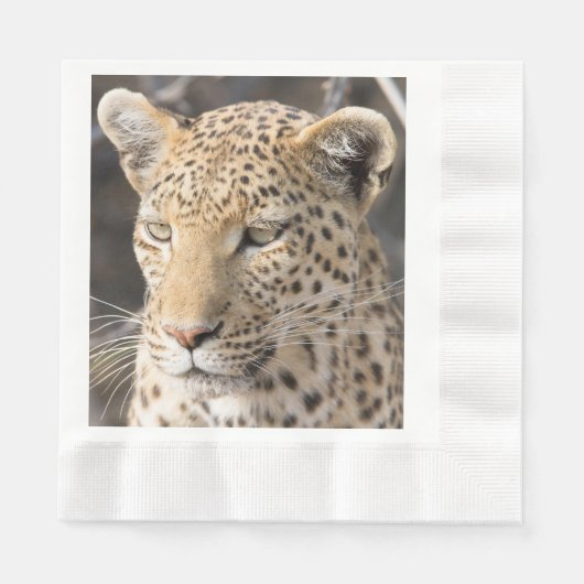 Serviette En Papier Photo de portrait léopard (Devant)