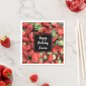 Serviette En Papier Photo de Red Juicy Strawberries Anniversaire (En situation)