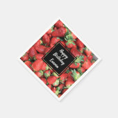Serviette En Papier Photo de Red Juicy Strawberries Anniversaire (Coin)