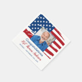 Serviette En Papier Photo de retraite militaire drapeau américain patr (Coin)