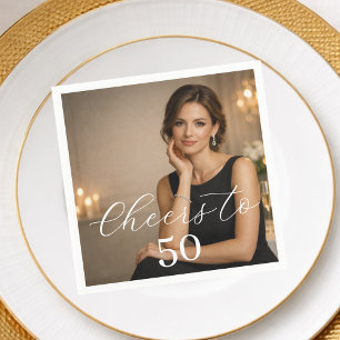 Serviette En Papier Photo de toast élégant pour déjeuner d'anniversair