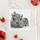 Serviette En Papier Photo de Wildlife Buffalo Snow (En situation)