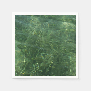 Serviette En Papier Photo d'eau sur la pelouse marine II (Bleu et Vert