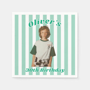 Serviette En Papier Photo d'enfance personnalisée 30e anniversaire