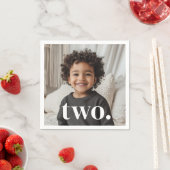 Serviette En Papier Photo du 2e anniversaire - deux (En situation)
