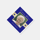 Serviette En Papier Photo du 80e anniversaire de la fête sur papier bl (Coin)