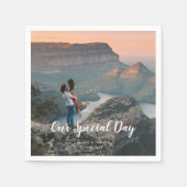 Serviette En Papier Photo du jour de mariage personnalisé (Devant)