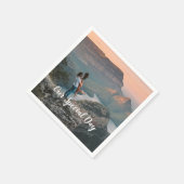 Serviette En Papier Photo du jour de mariage personnalisé (Coin)