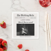 Serviette En Papier Photo du Mariage du journal divertissant (En situation)