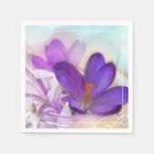 Serviette En Papier Photo d'un joli Crocus de printemps violet (Devant)