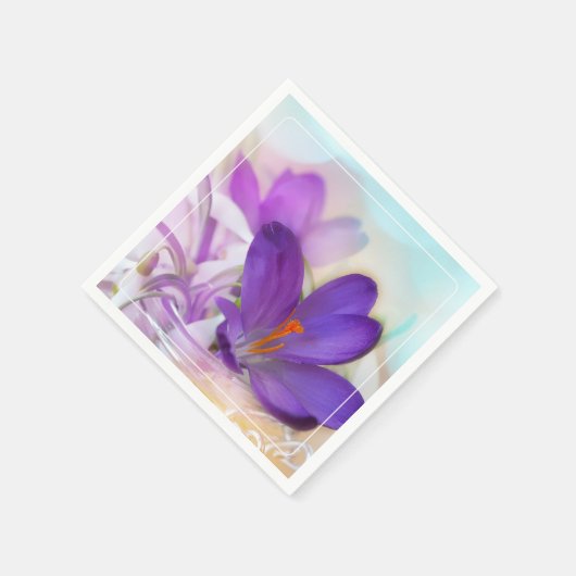 Serviette En Papier Photo d'un joli Crocus de printemps violet (Coin)