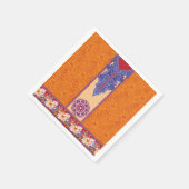Serviette En Papier photo d'un motif orange et bleu (Coin)