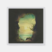 Serviette En Papier Photo d'une grotte dominant une mer tropicale (Devant)