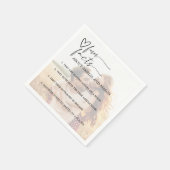 Serviette En Papier Photo Elegant Fun Facts Wedding (Coin)