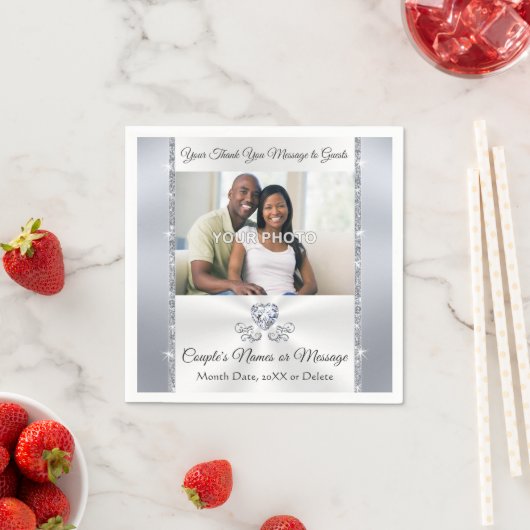 Serviette En Papier Photo et cocktail Mariage personnalisé serviettes (En situation)