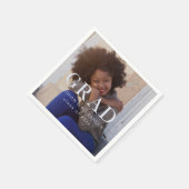 Serviette En Papier Photo et nom de l'étudiant (Coin)