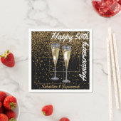 Serviette En Papier Photo et nom personnalisés 50e fête du Mariage (En situation)