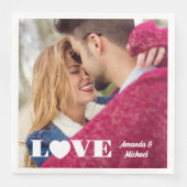 Serviette En Papier Photo et Noms personnalisés AMOUR (Devant)