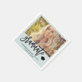 Serviette En Papier Photo et script tendance | Mint Green Graduate (Coin)