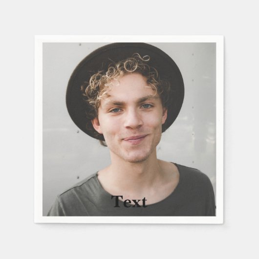 Serviette En Papier Photo et texte personnalisés (Devant)