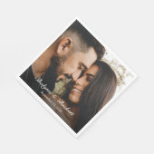 Serviette En Papier Photo Fiançailles moderne (Coin)