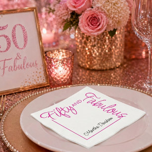 Serviette En Papier Photo Fifty et Fabuleux 50ème Anniversaire Carte