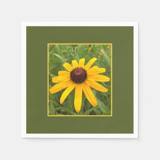 Serviette En Papier Photo Framed Single Yellow Rudbeckia Flower (Devant)