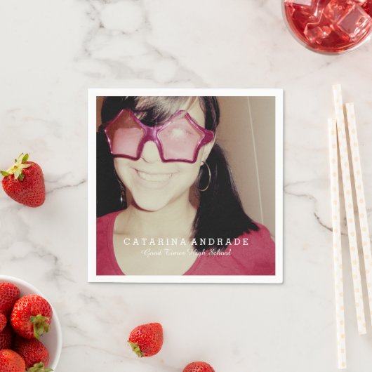 Serviette En Papier Photo Graduation Party Moderne lycée sur mesure (En situation)